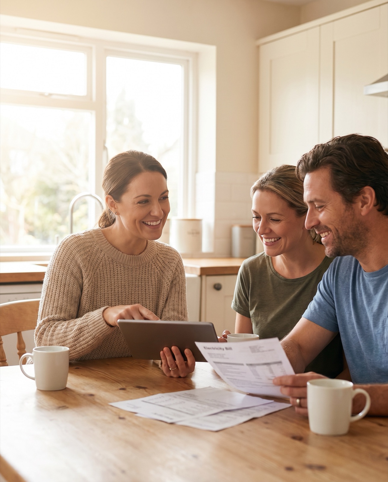 A homeowner reviewing solar options with a dedicated solar professional